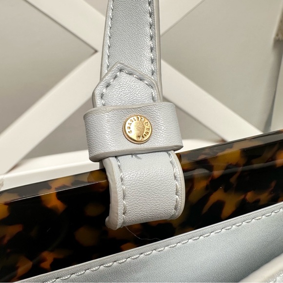 NWOT Charles & Keith TRAPEZOID TOP HANDLE TOTE BAG - LIGHT BLUE - Picture 9 of 16